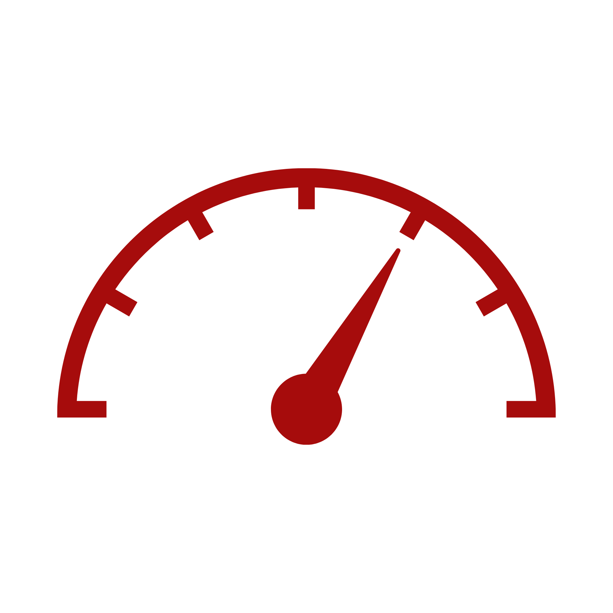 Close-up of a speedometer gauge showing a high speed, with a red needle pointing near the red zone.