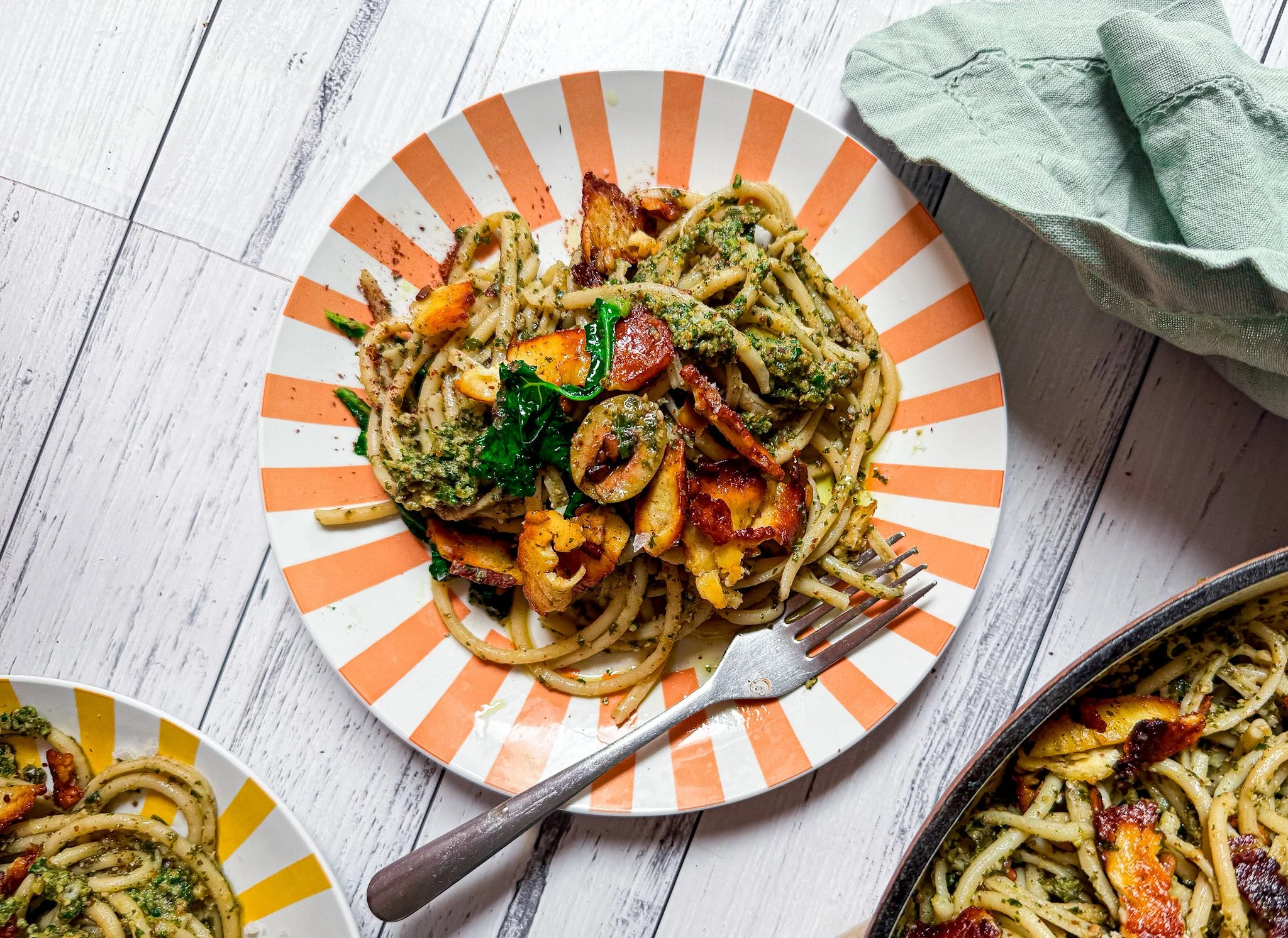 pasta sam parish vegan pesto
