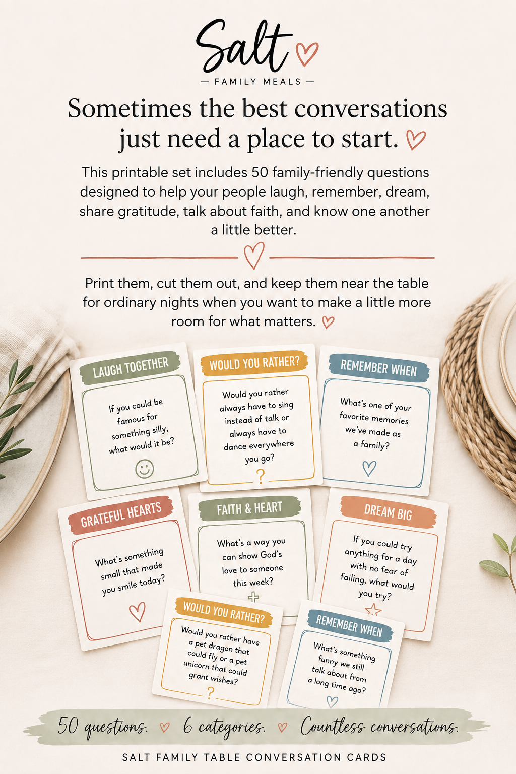 Salt Family Table Conversation Cards