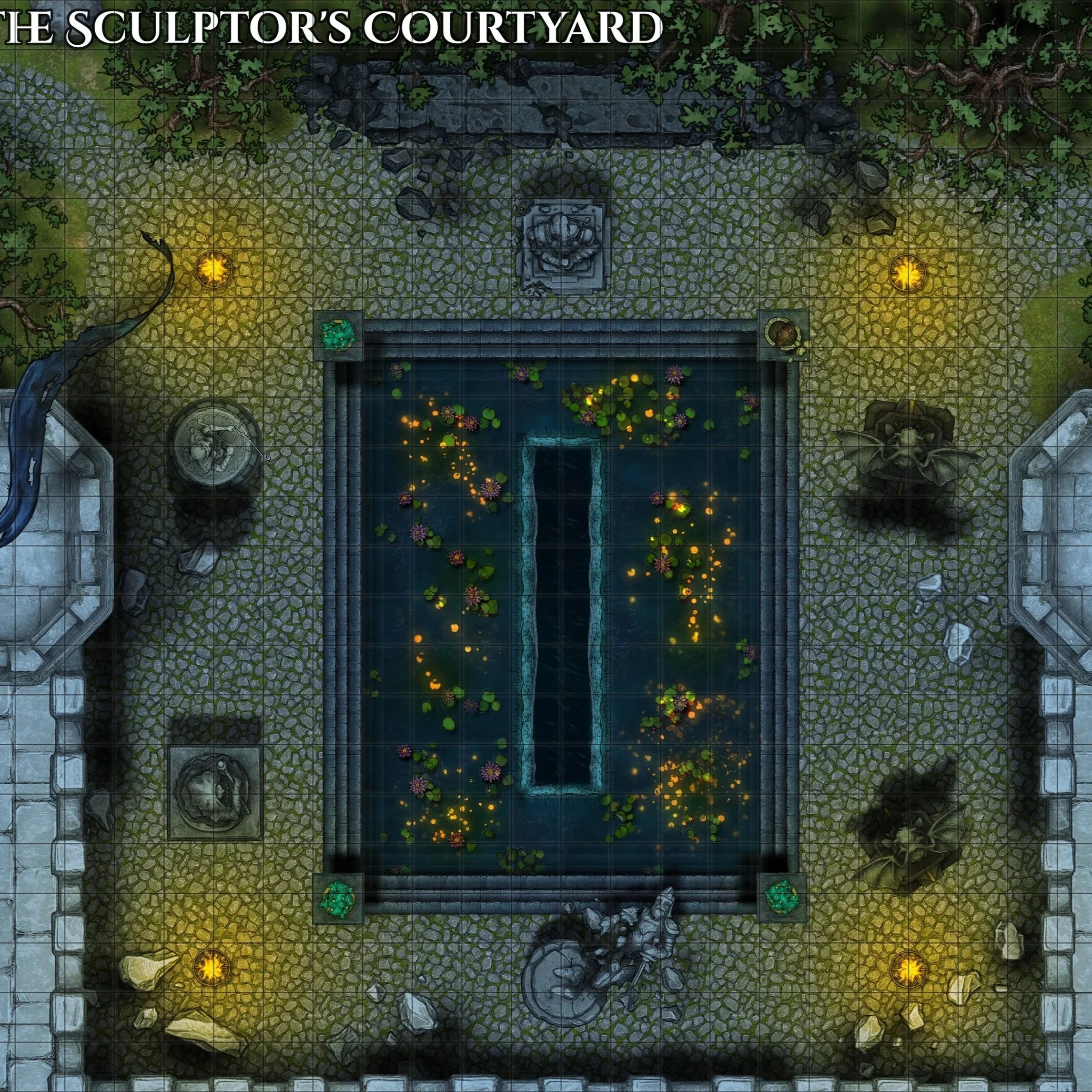 The Sculptor's Courtyard - Battlemap