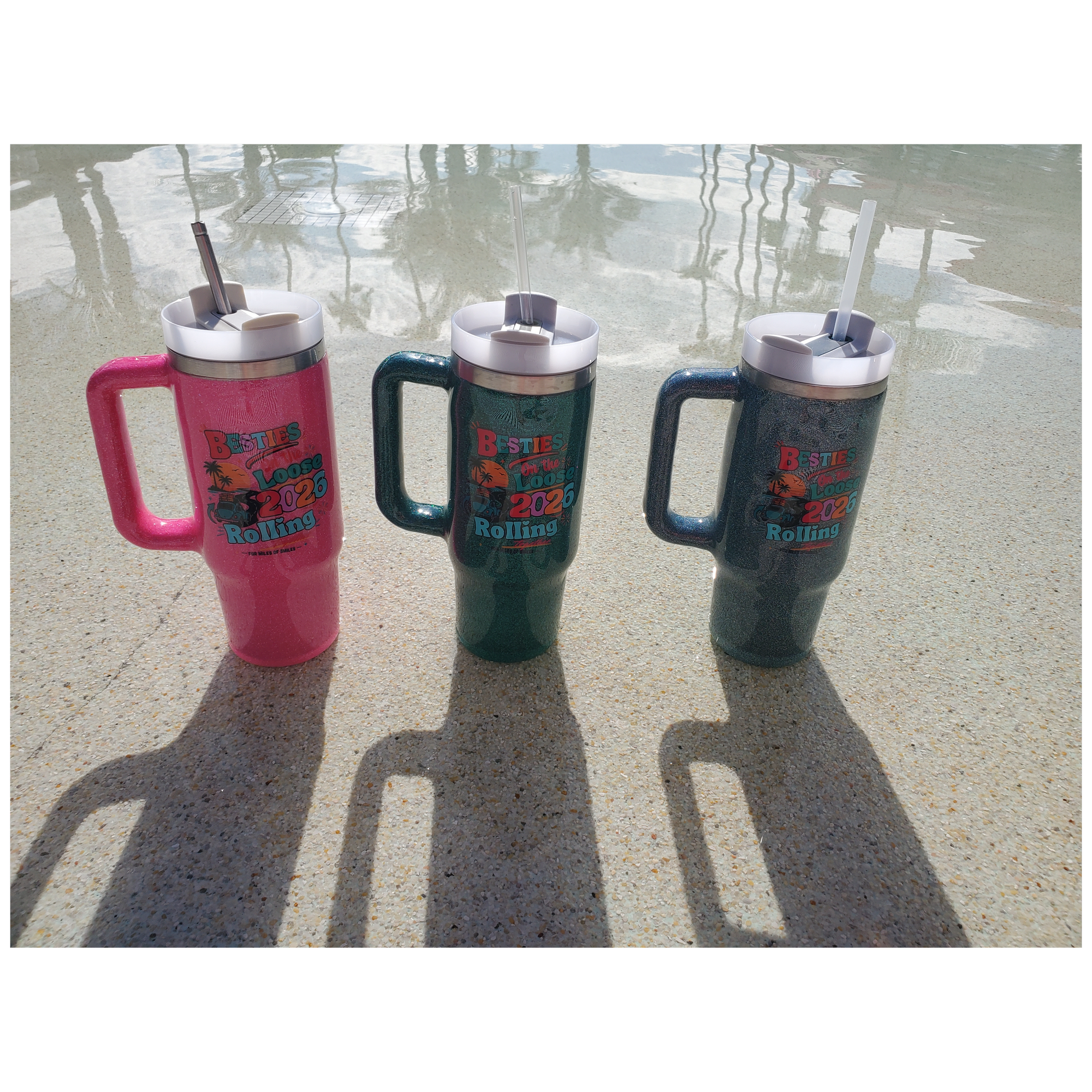 Glitter Epoxy 40oz Cups -Besties on the Loose
