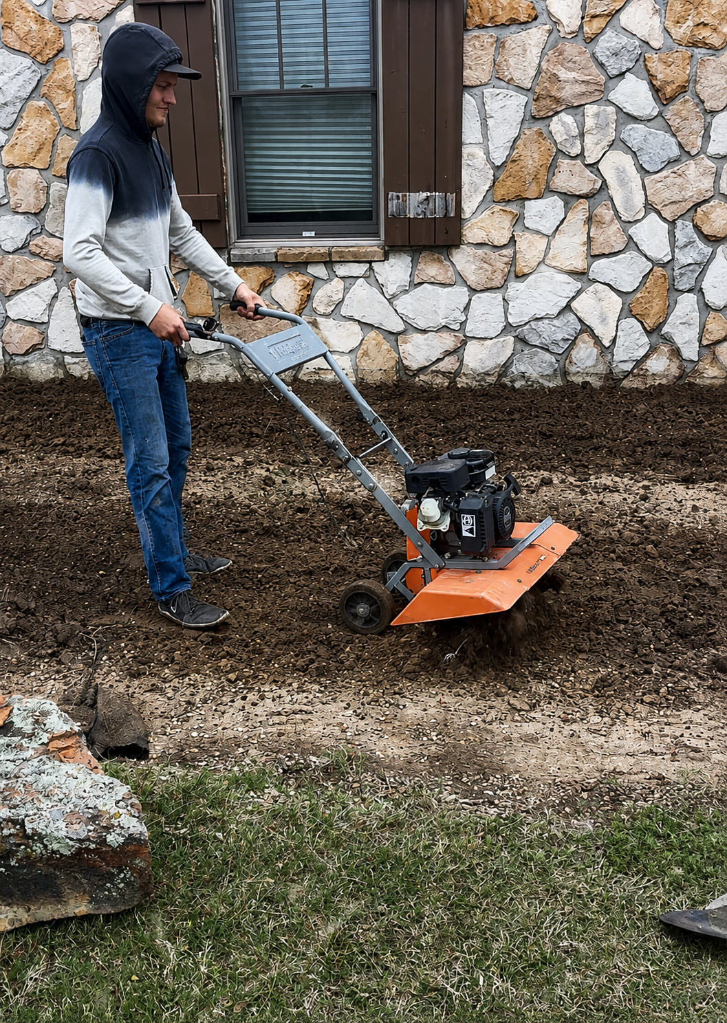 Rototilling to break up clay