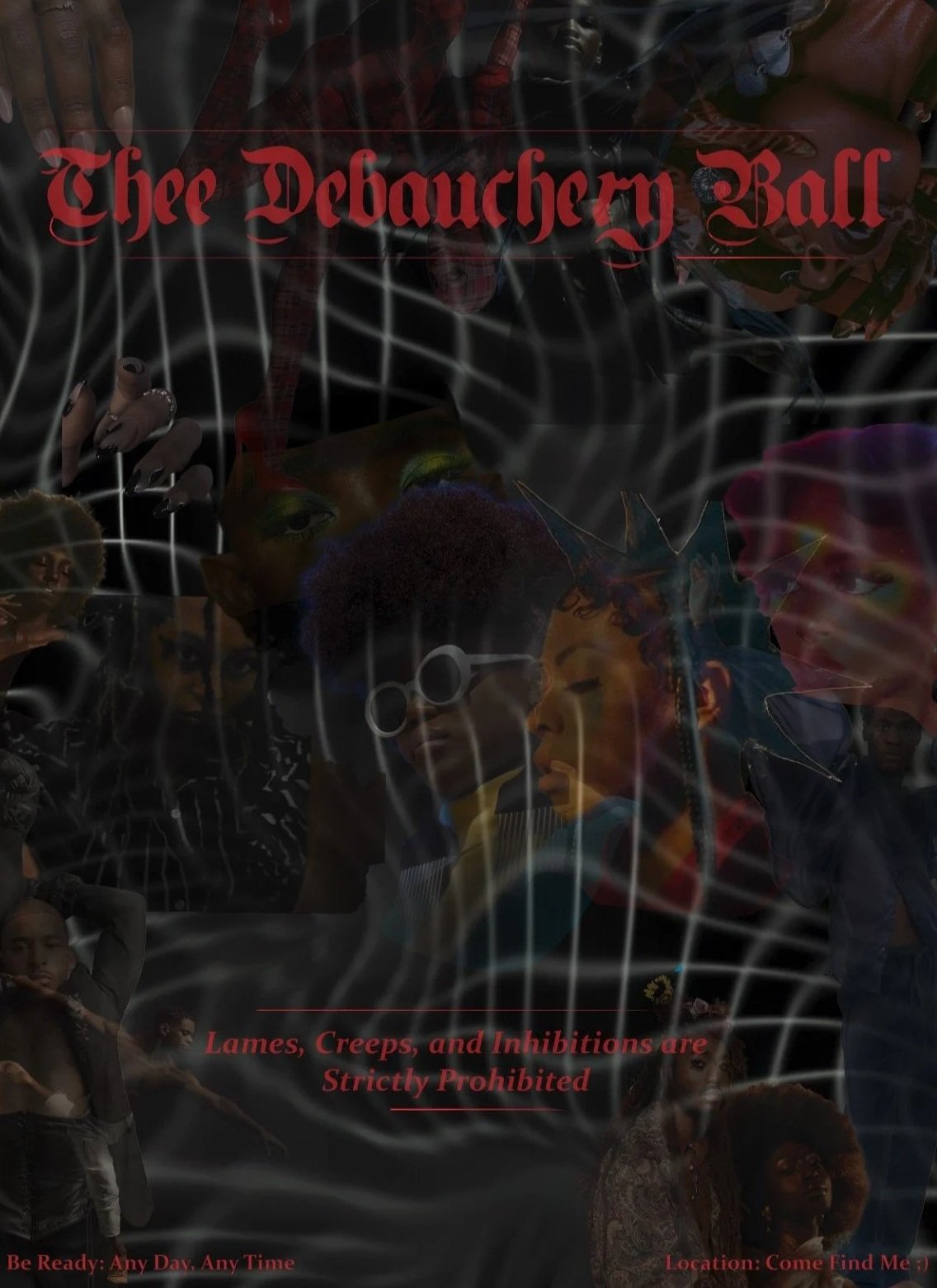 "THEE DEBAUCHERY BALL", 2023, digital collage