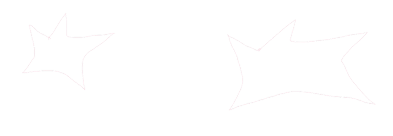 Two neon light outlines of stars, one small on the left and one larger on the right, against a black background.