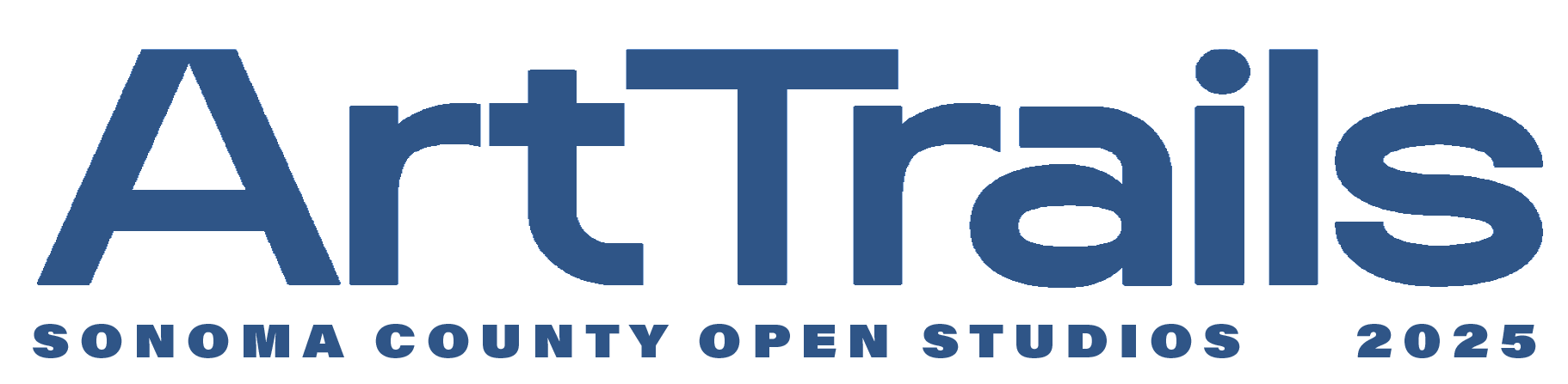 Logo for Art Trails Sonoma County Open Studios 2025. The text "Art Trails" is in large blue letters, with "Sonoma County Open Studios 2025" in smaller blue text below.