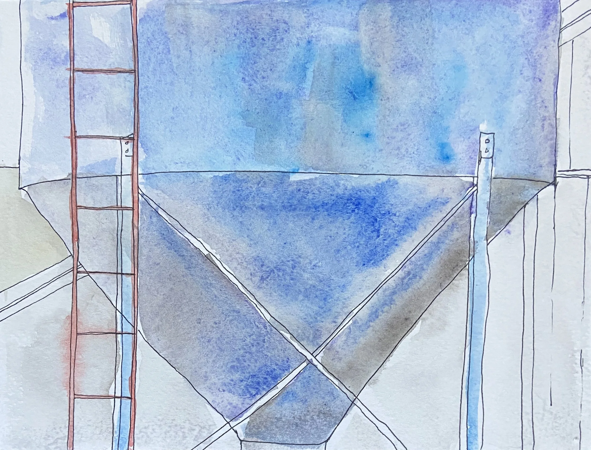 Agscape watercolor painting, "Blue Hopper"