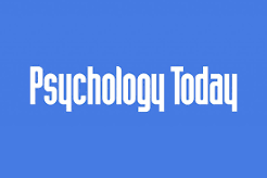 Text reading 'Psychology Today' on a blue background