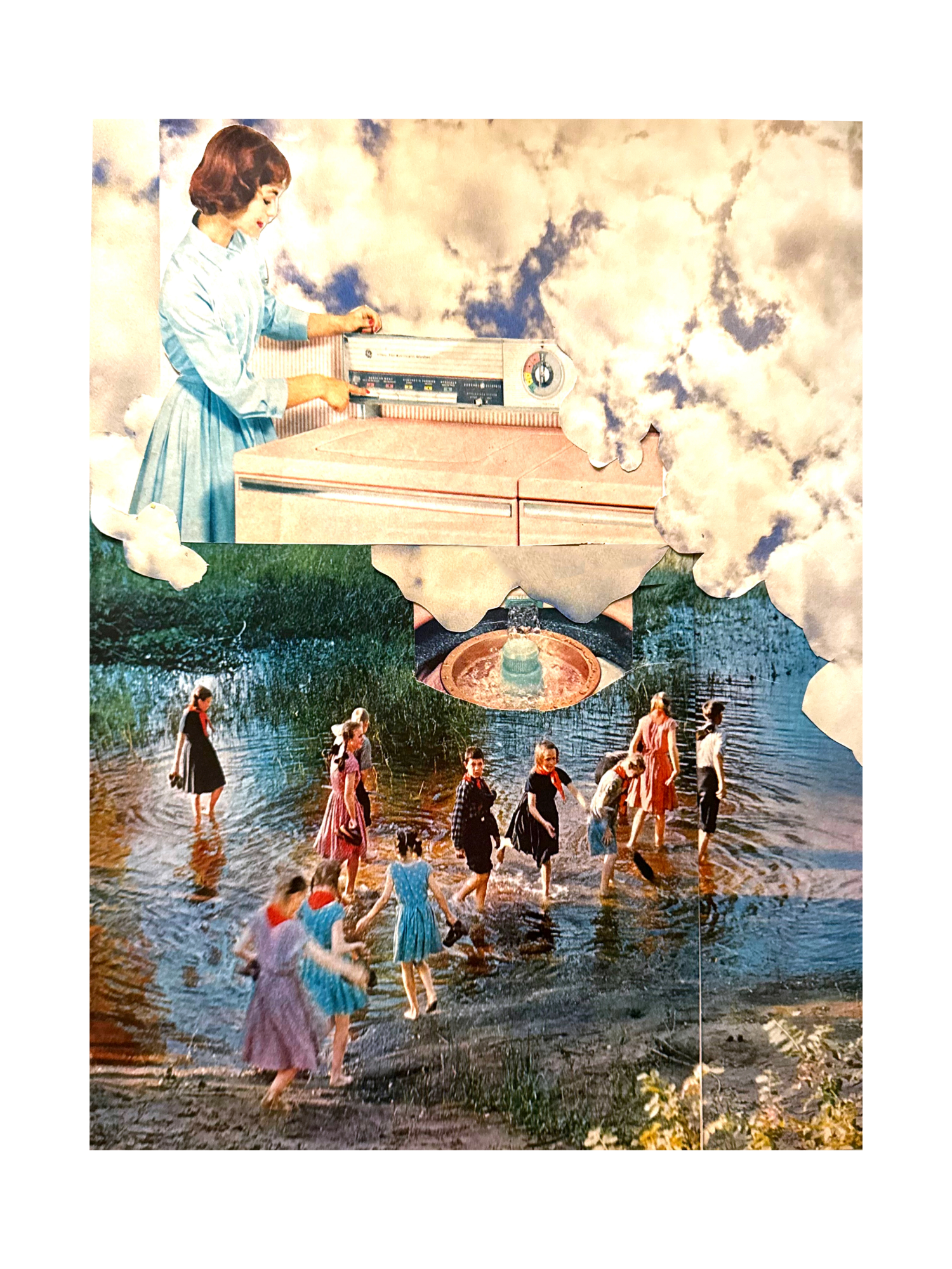 spin cycle; collage art print