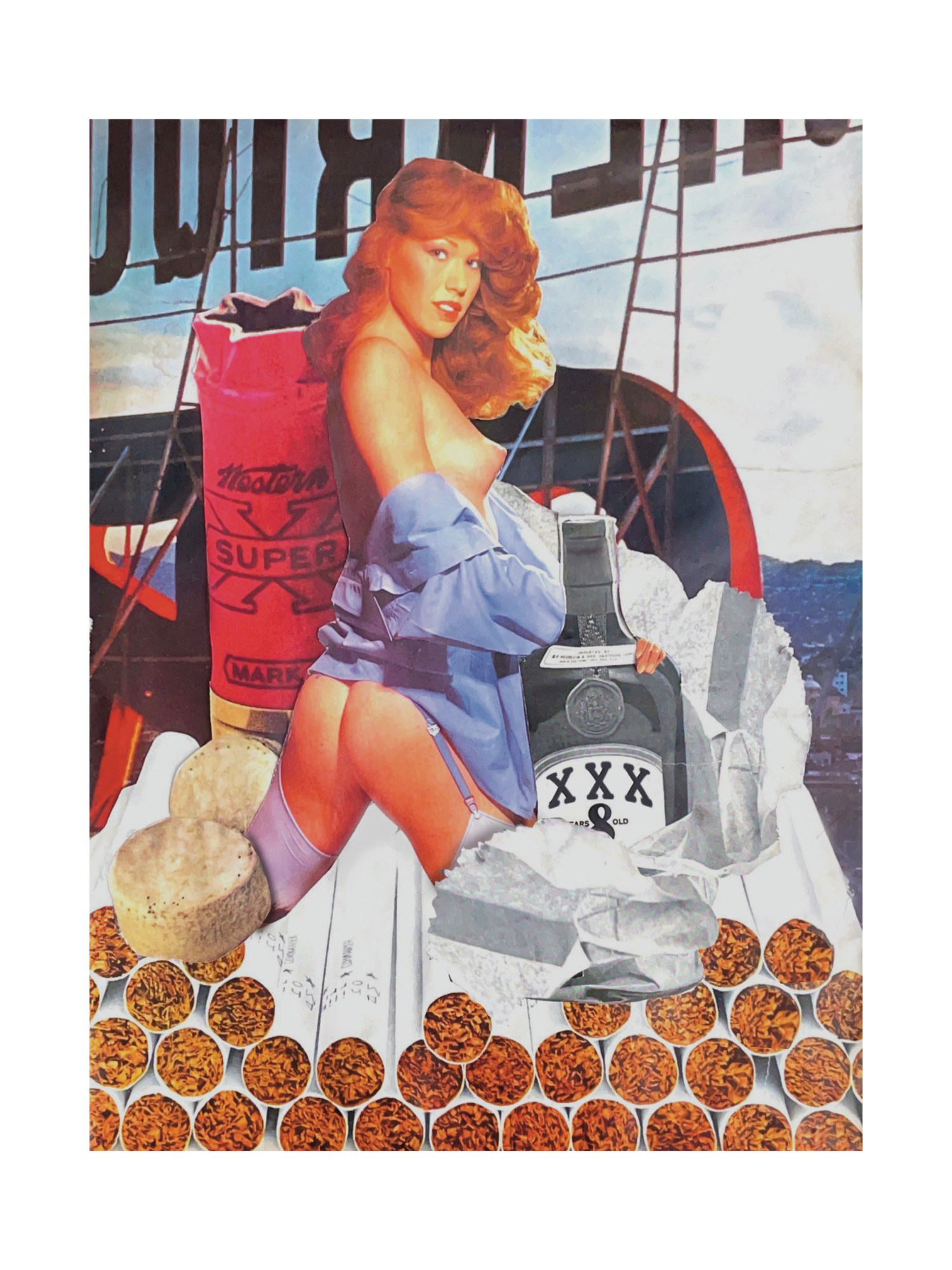 firecracker ; collage art print