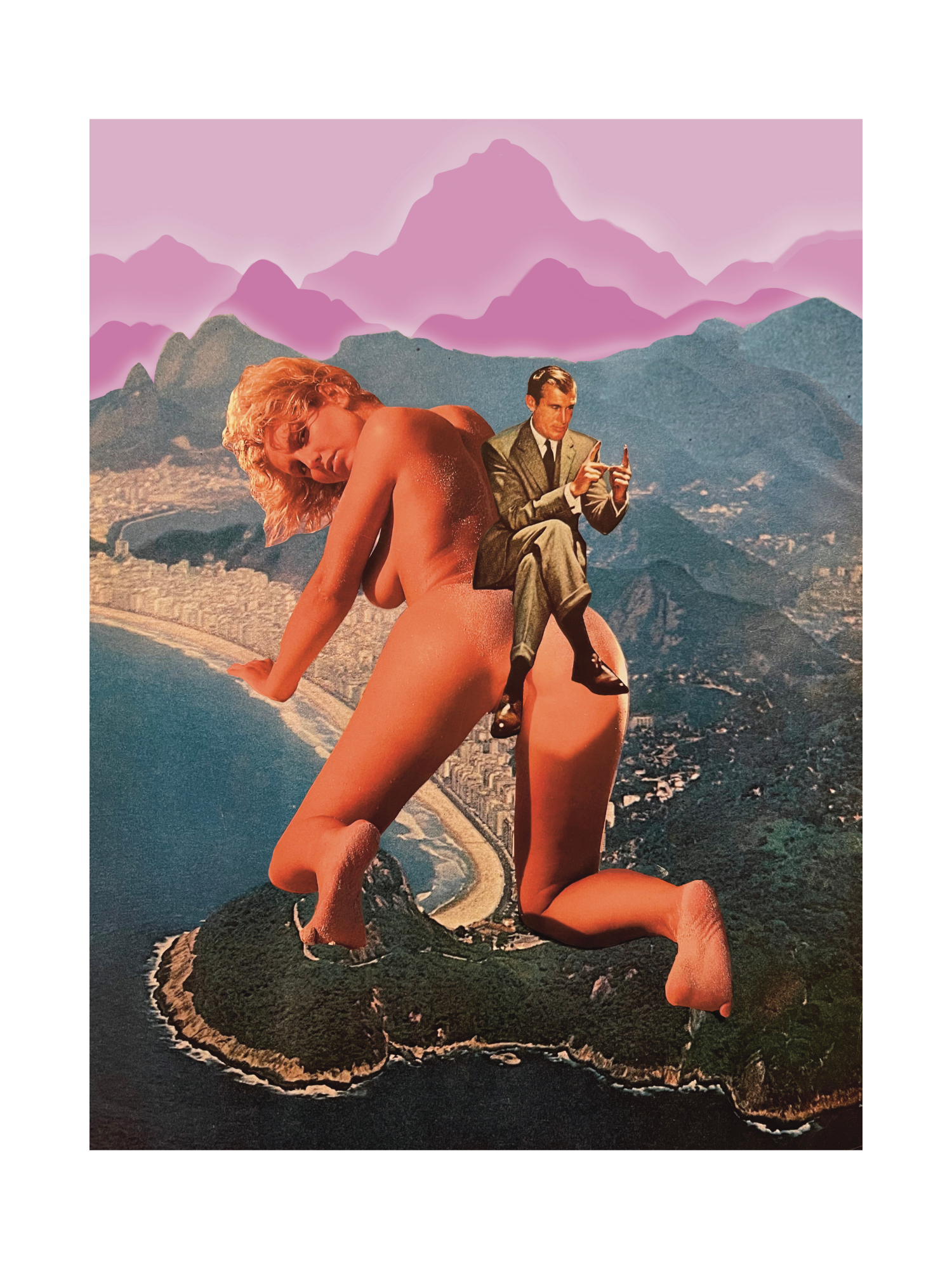 ruler ; collage art print