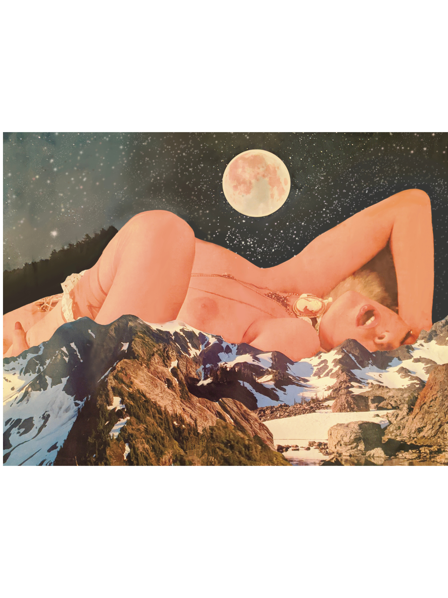 mountain mama ; collage art print
