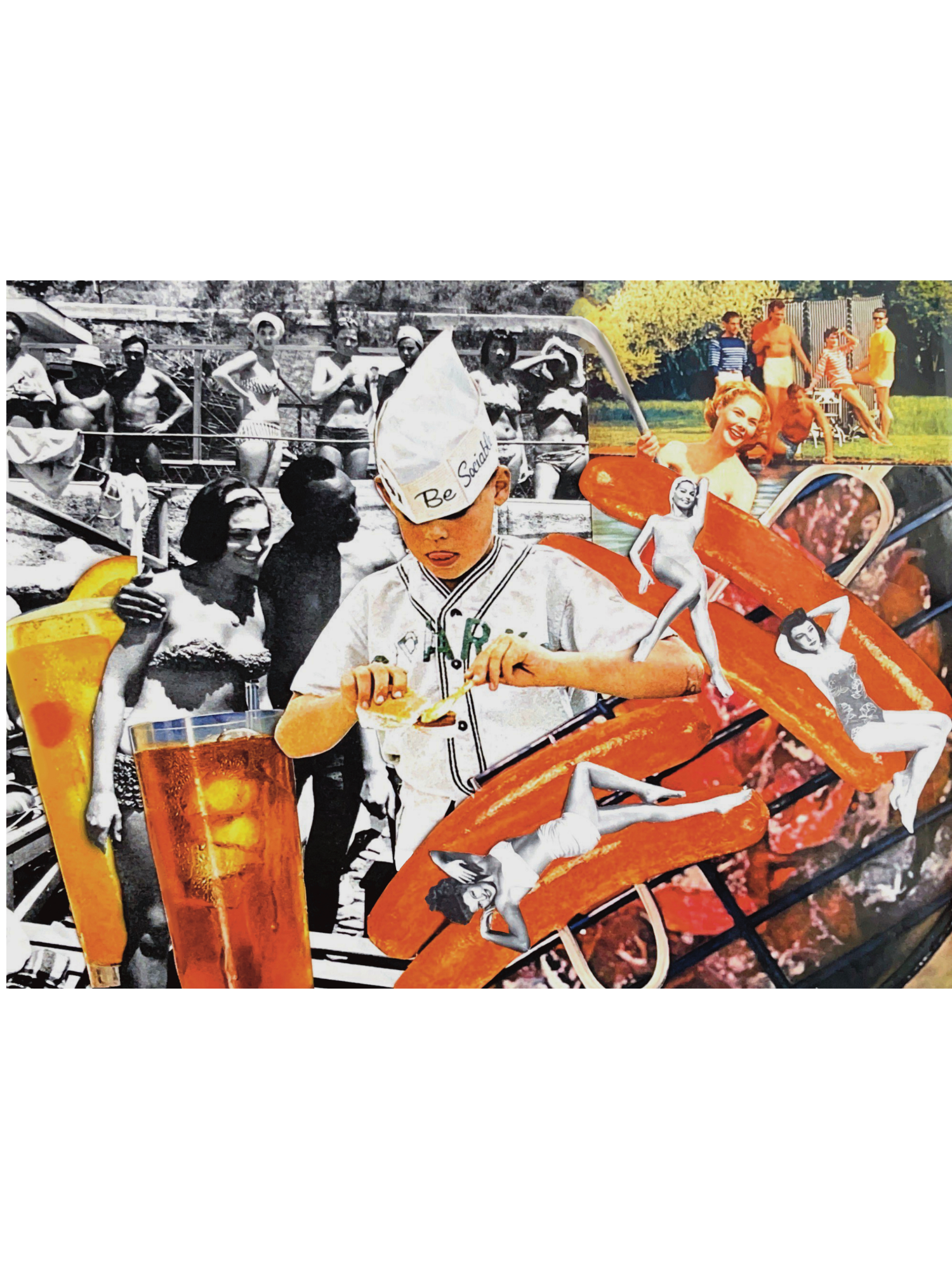 dog days ; collage art print