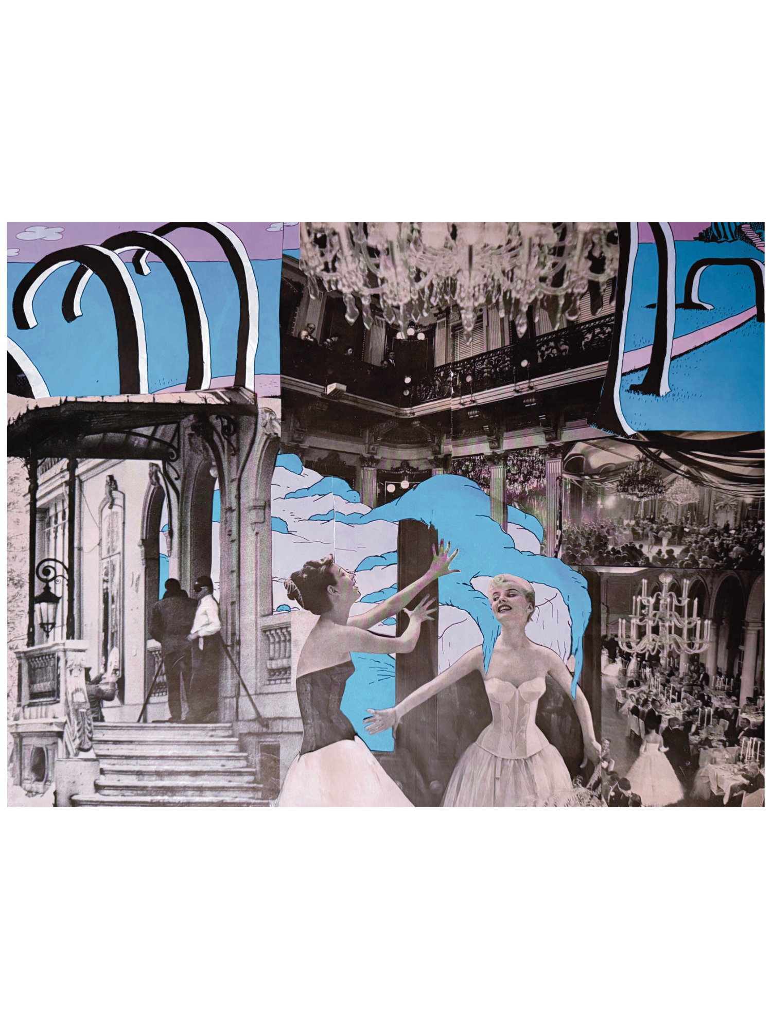 party people ; collage art print