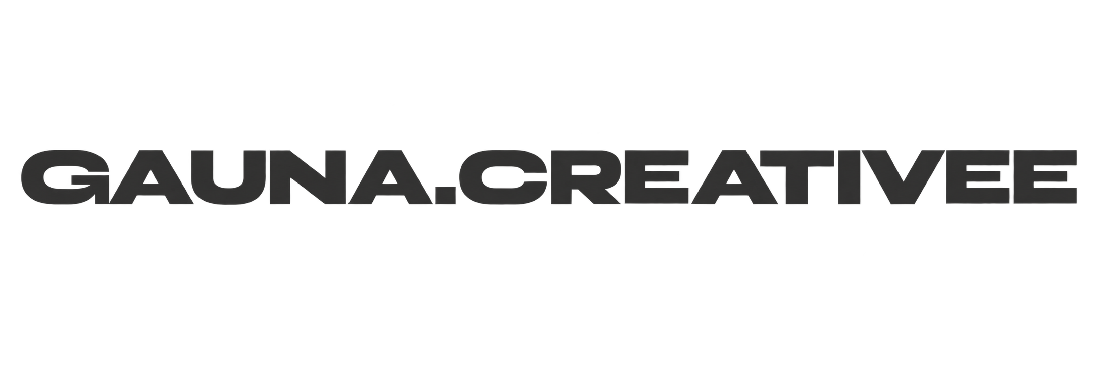 Logo with the text 'GAUNA.CREATIVE' in black, bold, uppercase letters on a transparent background.