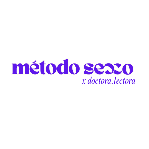 Texto que dice 'método seco x doctora.lectora' en letras moradas y negras en un fondo blanco.