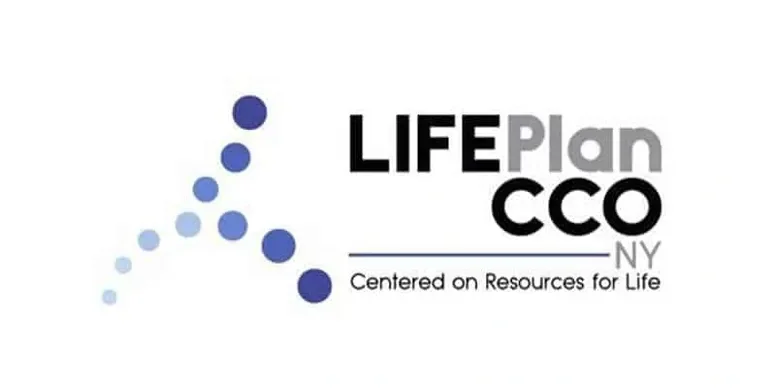 LIFEPlan CCO NY logo with blue dots forming a triangle and the text 'LIFEPlan CCO NY' and 'Centered on Resources for Life'