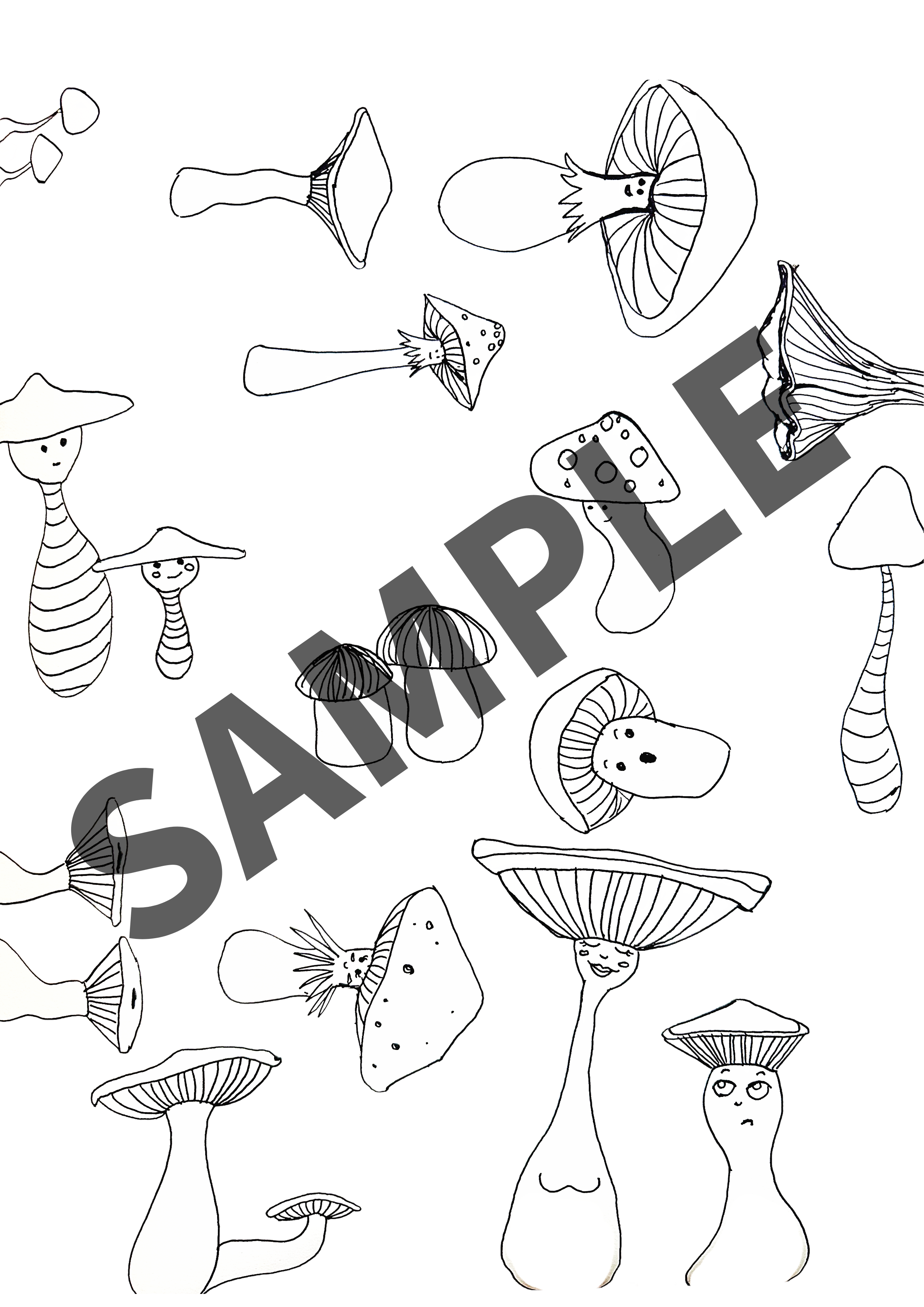 Mushroom coloring page
