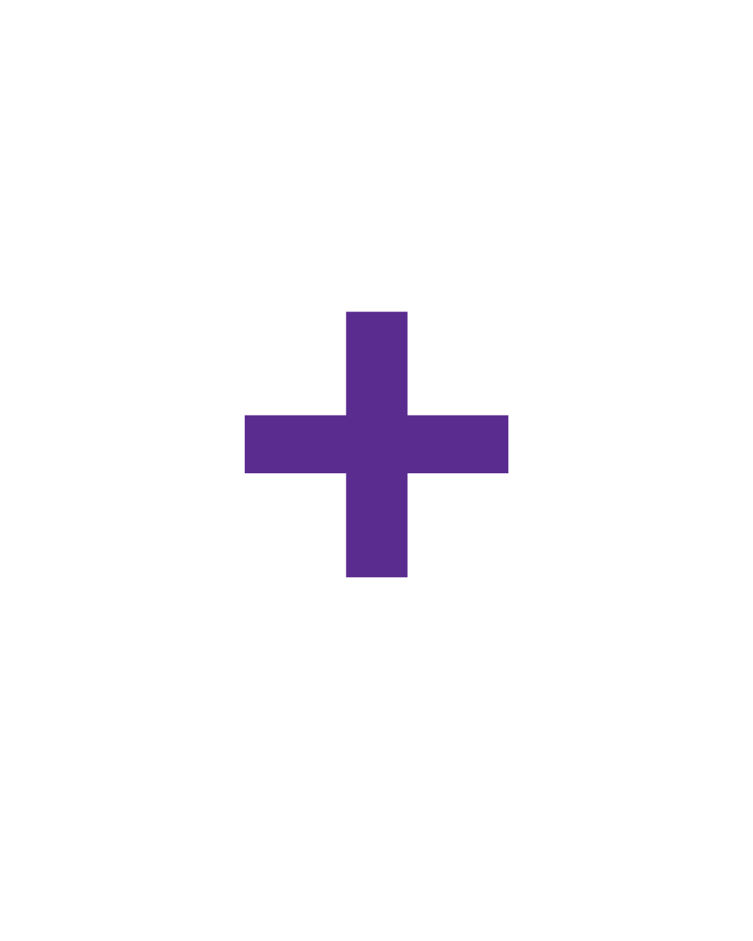 Purple plus sign symbol in the center of a black background