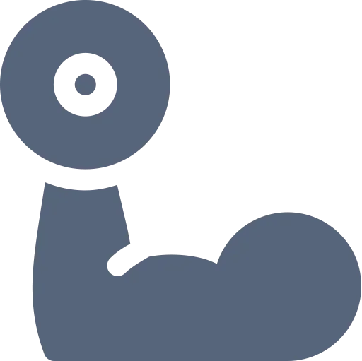 A pixelated illustration of a bicep curl dumbbell.