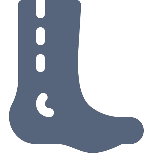 A pixelated graphic of a standing boot with a laced-up front.