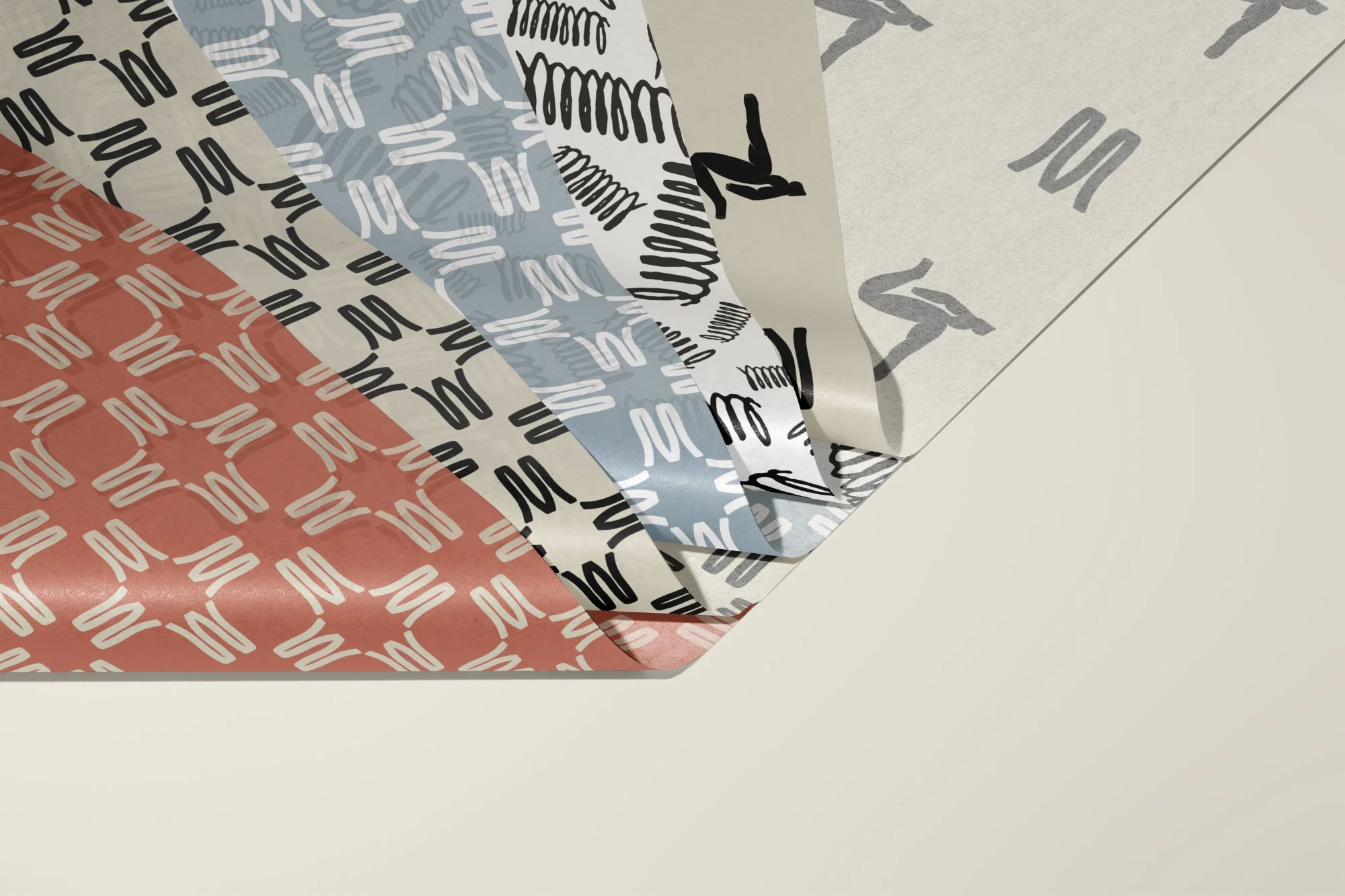 Welle Pilates branded tissue paper and pattern design