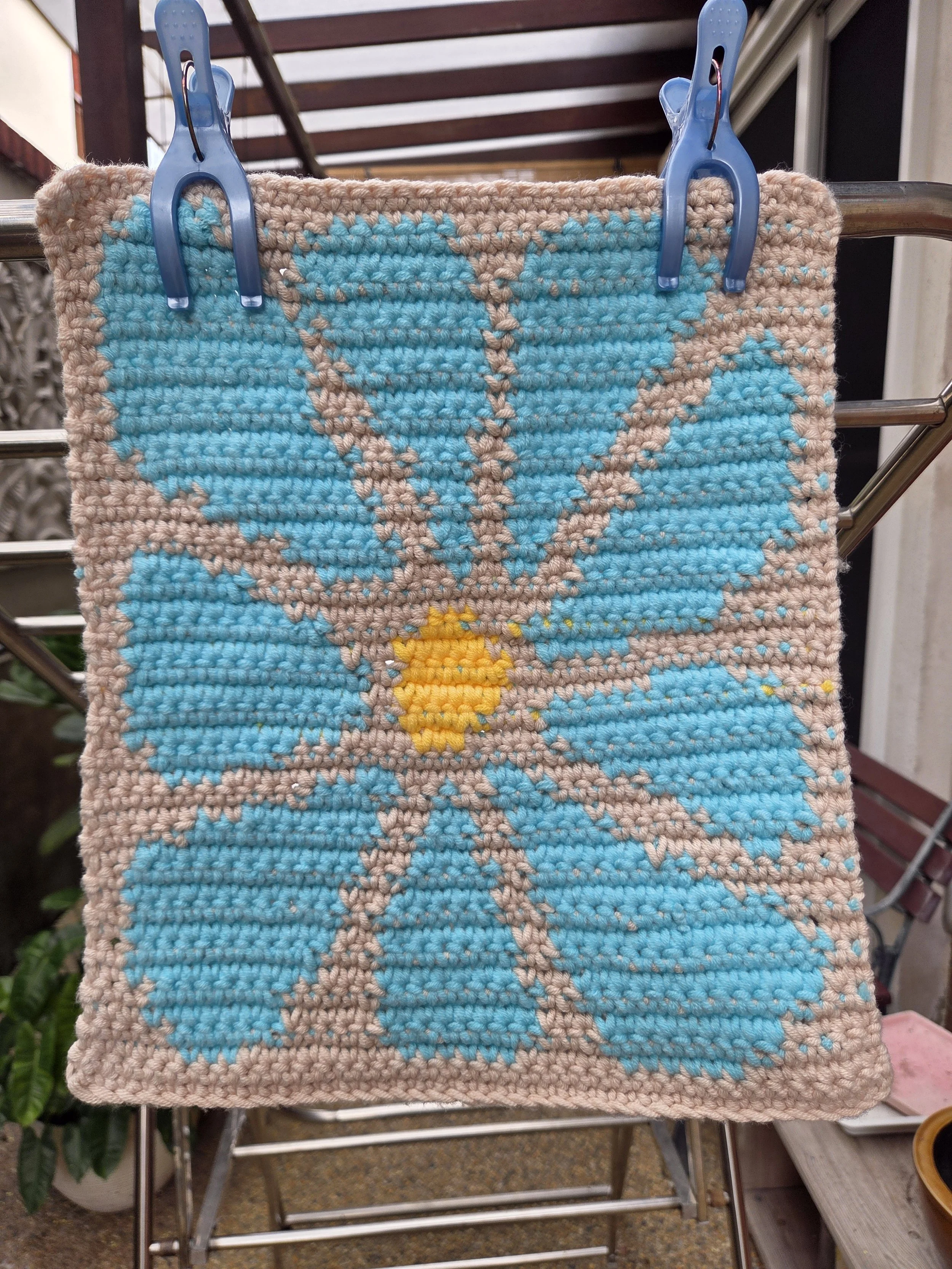 Sky Flower Crochet Square