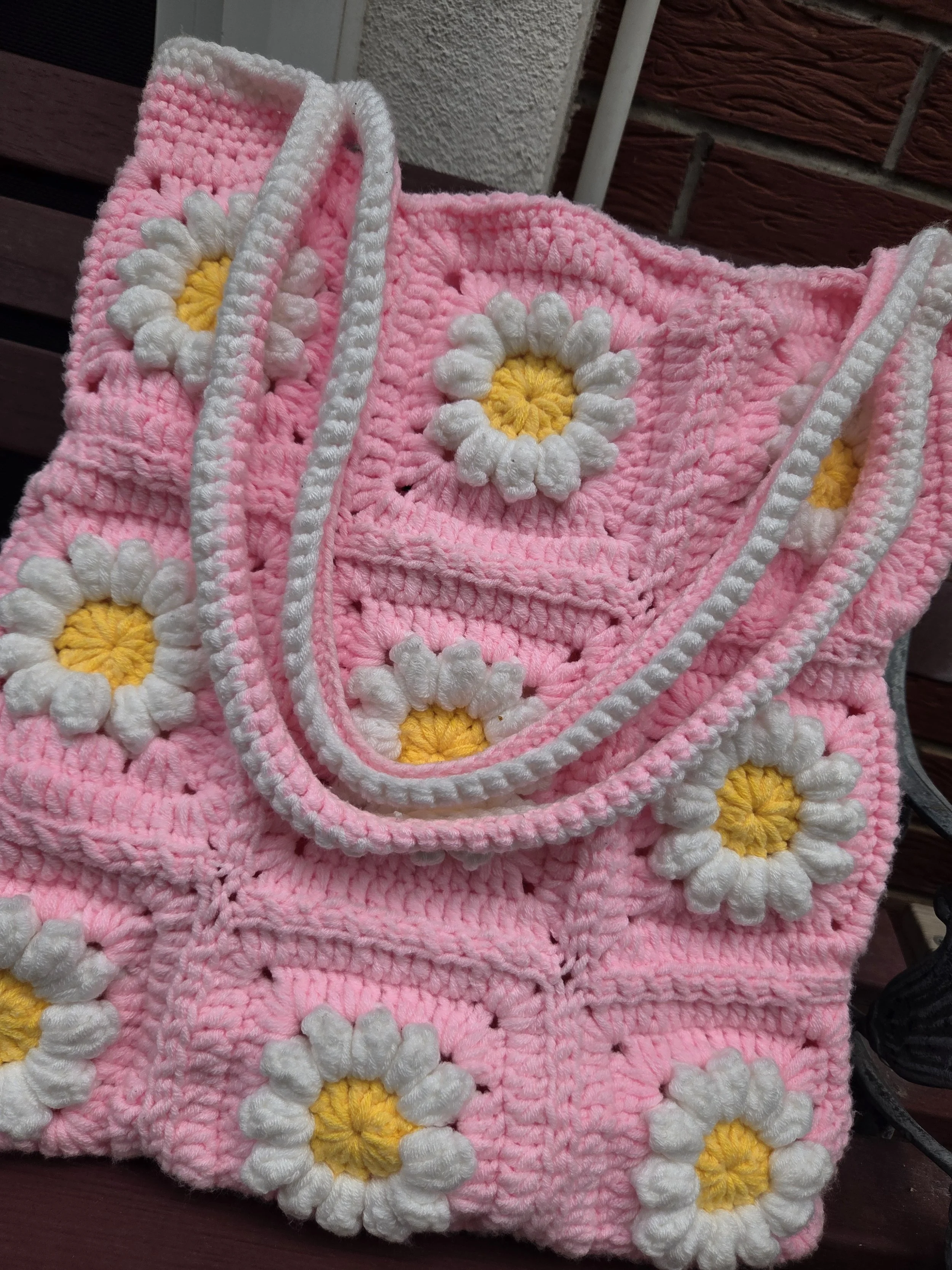 🌿 Minty's 3D Daisy Tote Bag Pattern