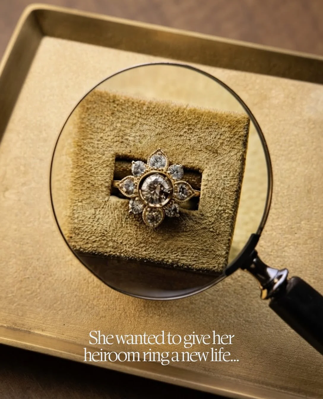 Some pieces are worth keeping - just not exactly as they are.

This family ring had been passed down for years, but Kate wanted to change the setting. So we took it apart, saved the stones, and started again.

The result? A ring that still carries th