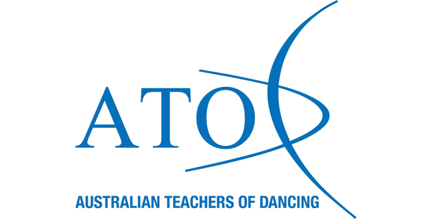 Logo for Australian Teachers of Dancing (ATOD) with blue text and curved line design.