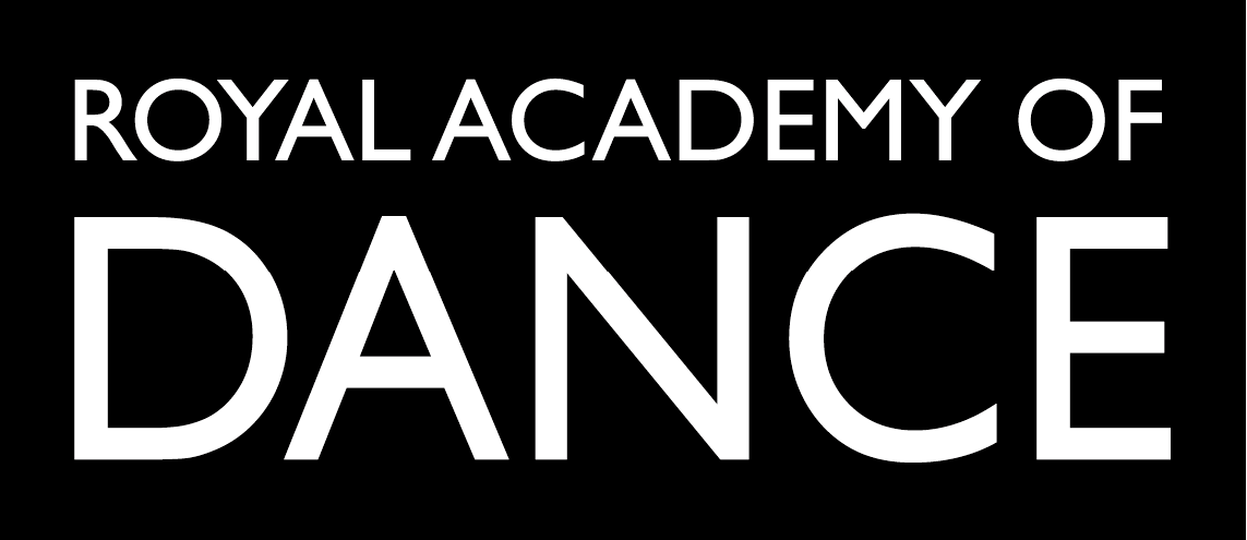 Text reading 'Royal Academy of Dance' on a black background