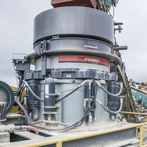 Superior Patriot industrial cone crusher at a mining or aggregate processing site