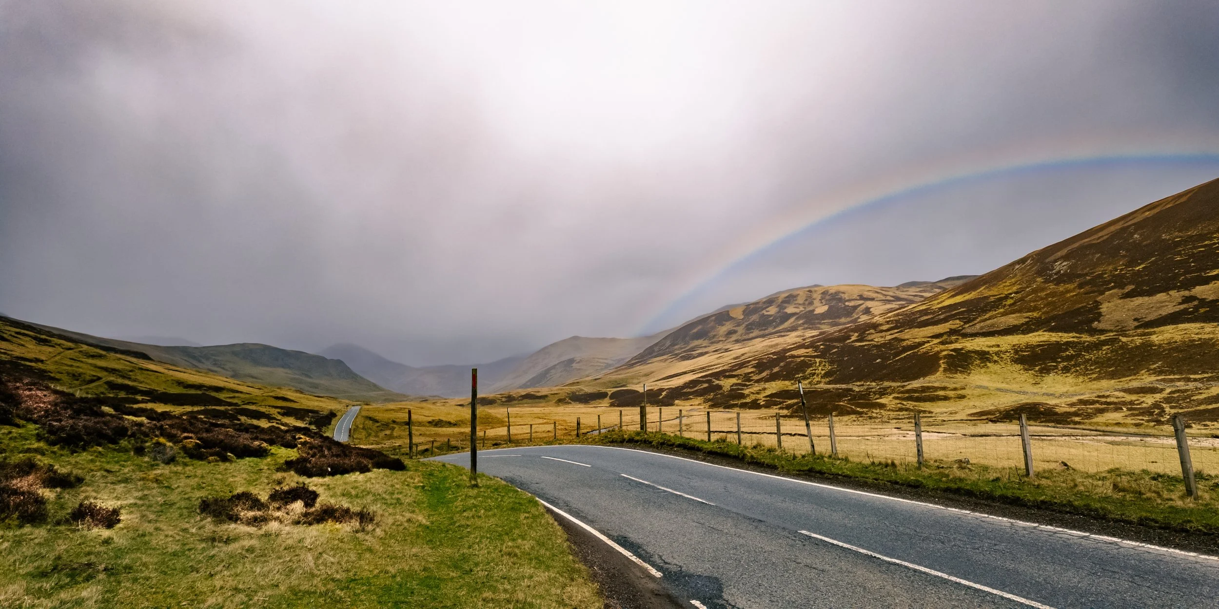 winding road through the cairngorms