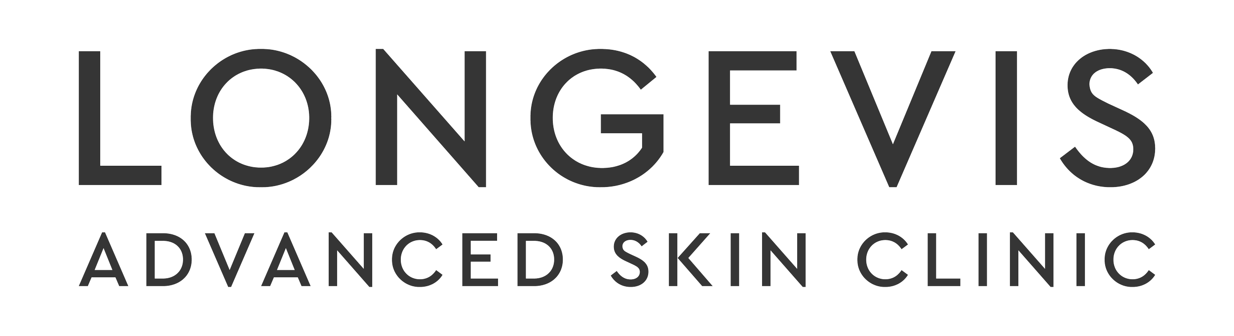 Longevis logo with the text 'Longevis Advanced Skin Clinic' in black