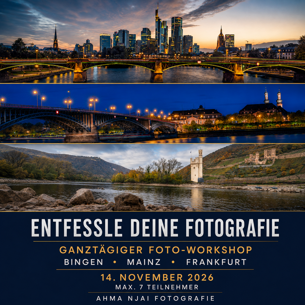 Entfessle deine Fotografie. Ein Foto-Abenteuer durch Bingen, Mainz und Frankfurt