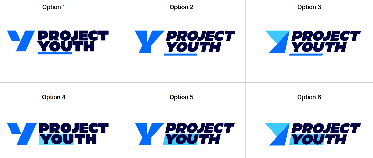 Six variations of the most popular design that were shown to focus groups.