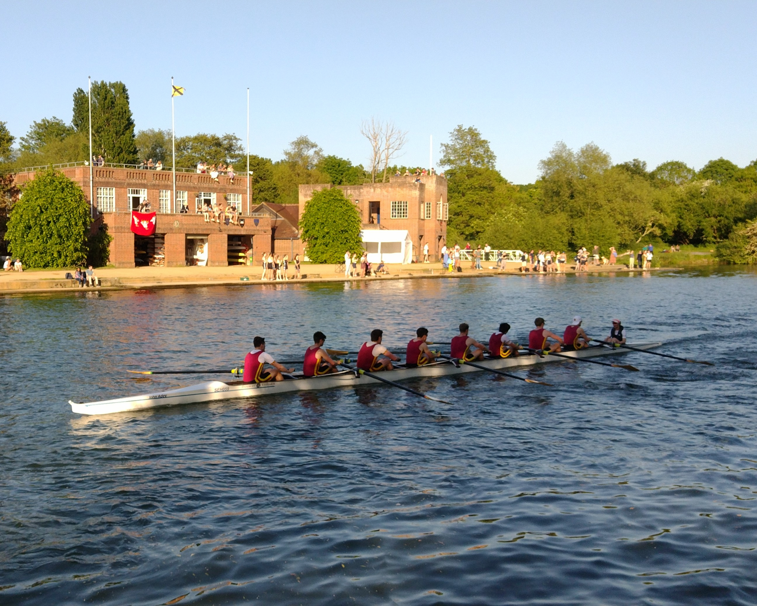 Rowers on the Thames in Oxford.