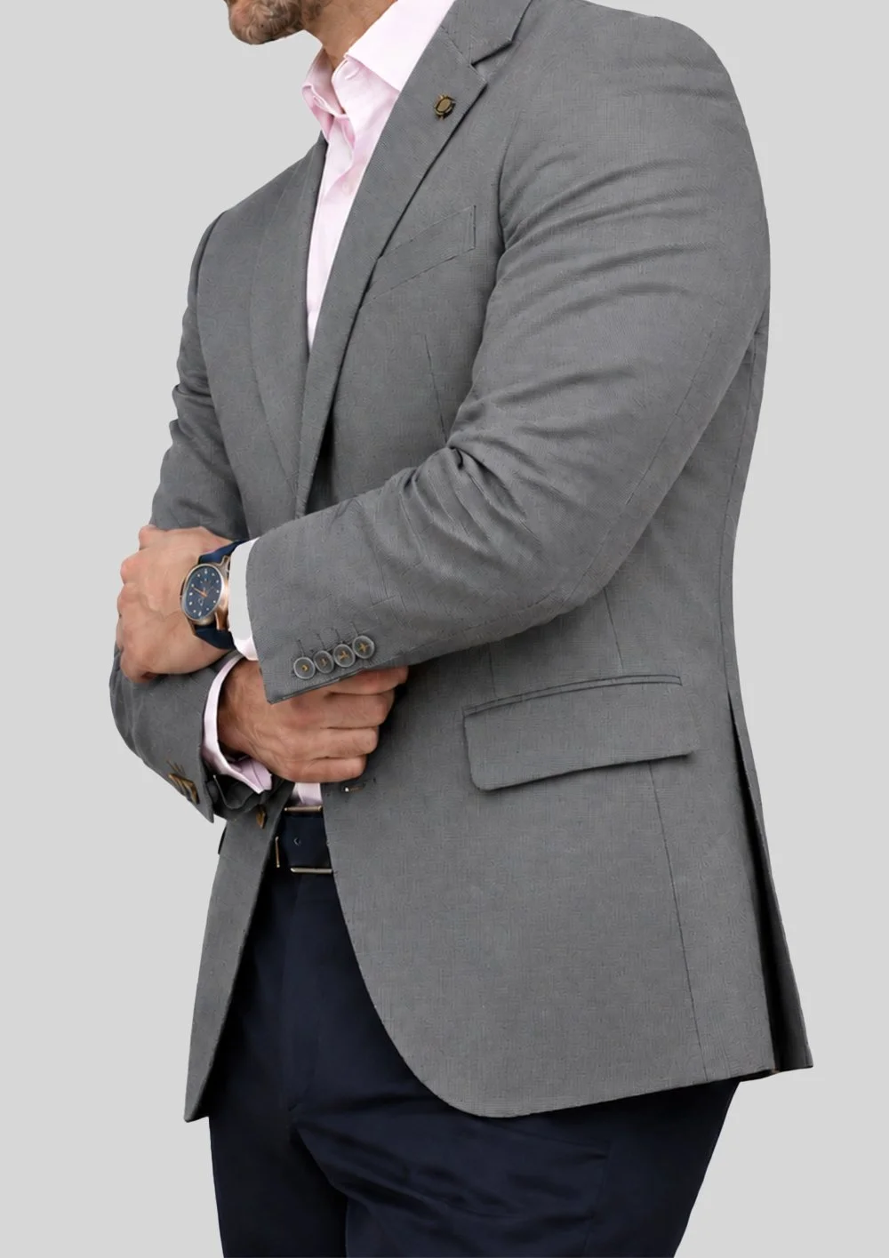 Blazer gris de micropunto con corte clásico
