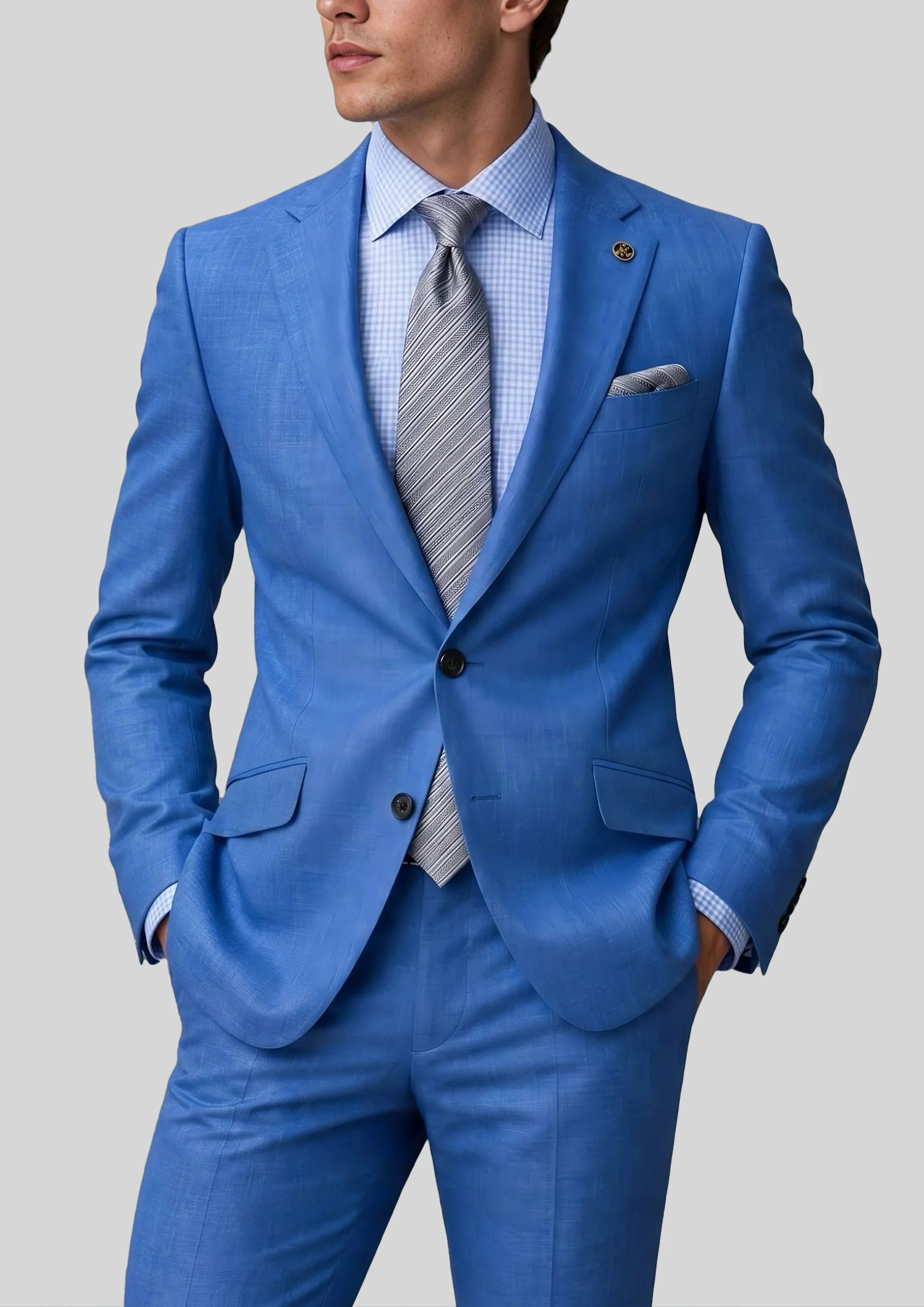 Traje celeste fil-à-fil