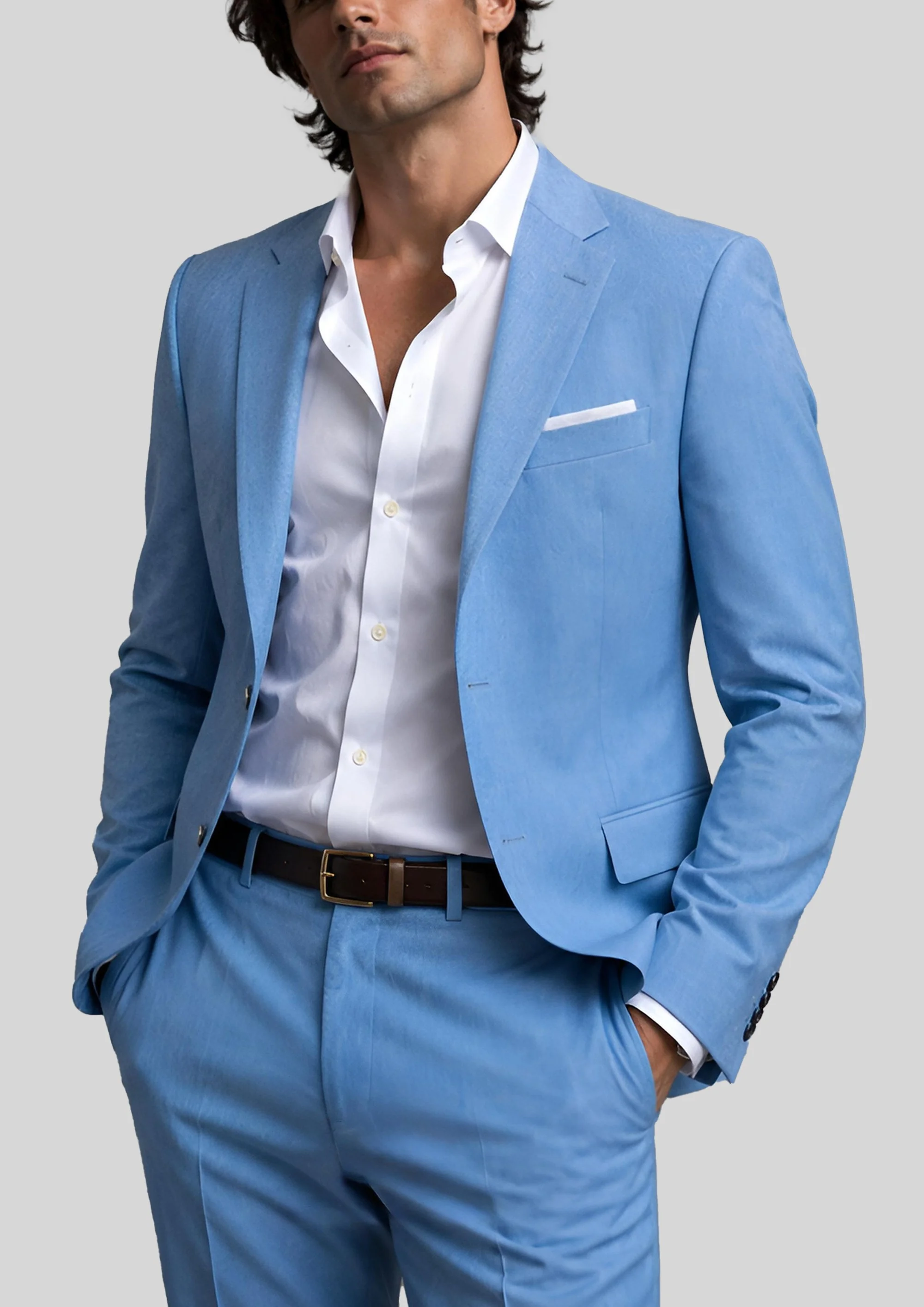Traje tailored fit básico azul