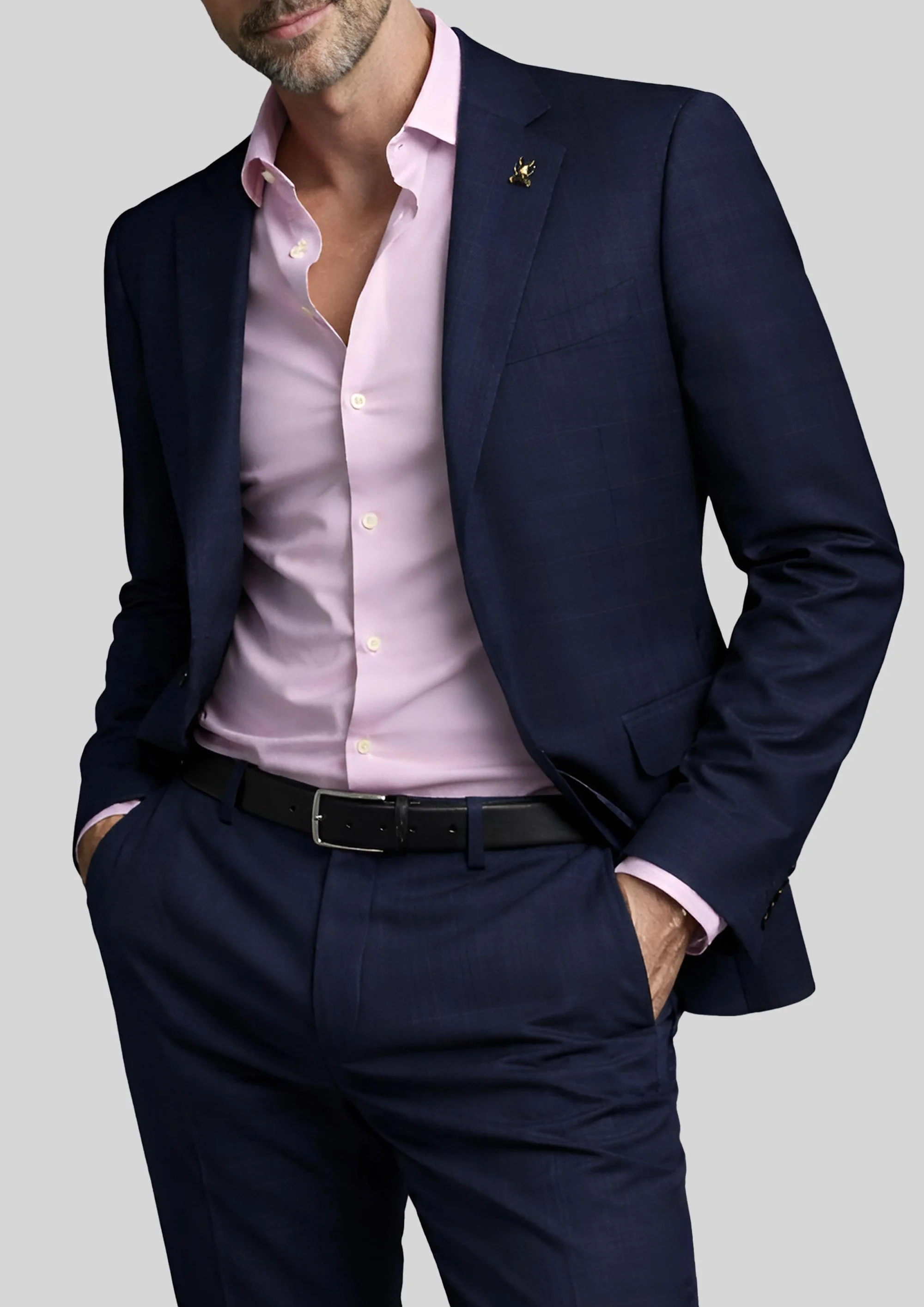 Traje slim fit en tejido a cuadros