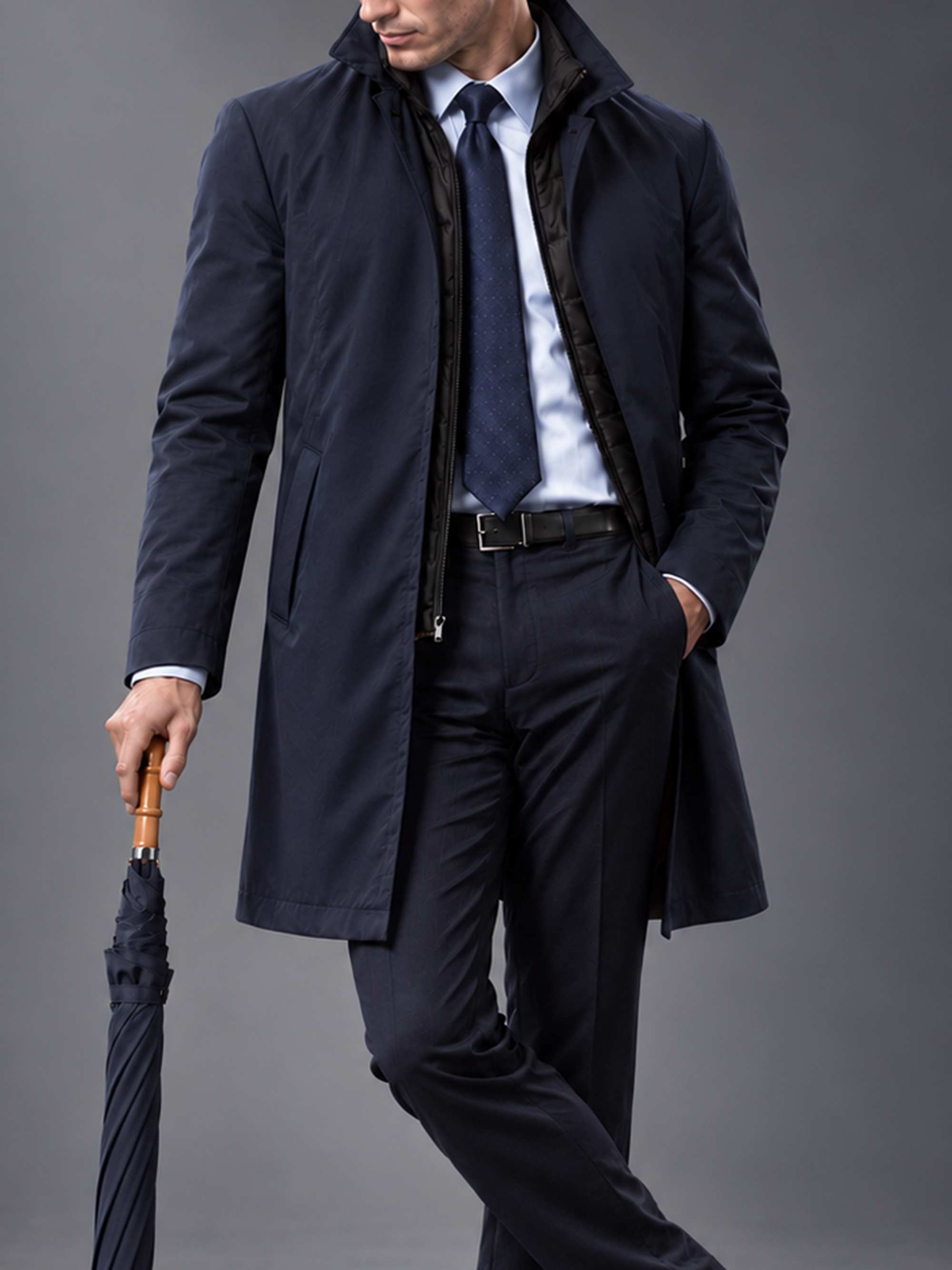 Gabardina water-repellent con vista acolchada desmontable