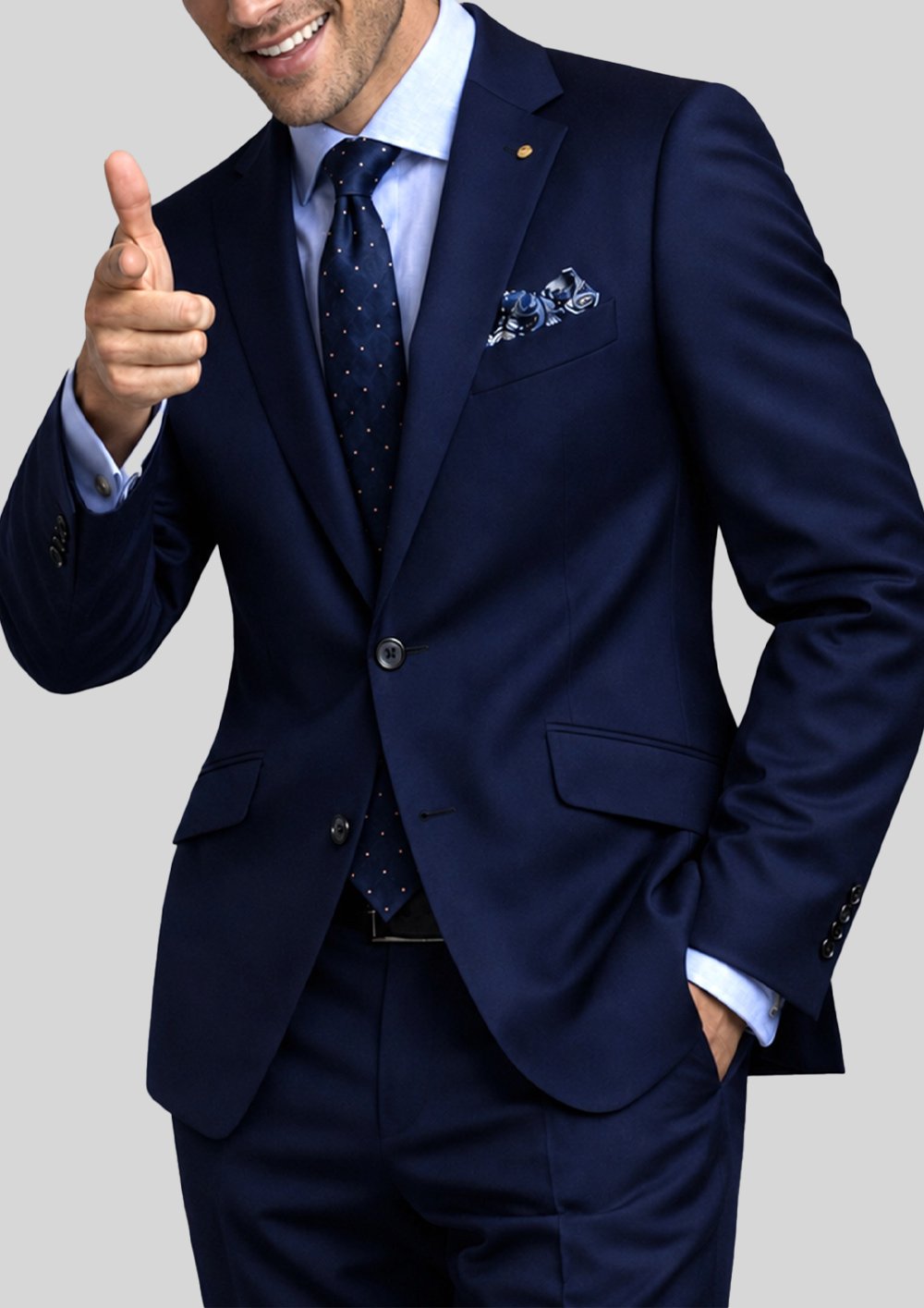 Traje slim fit básico tinta