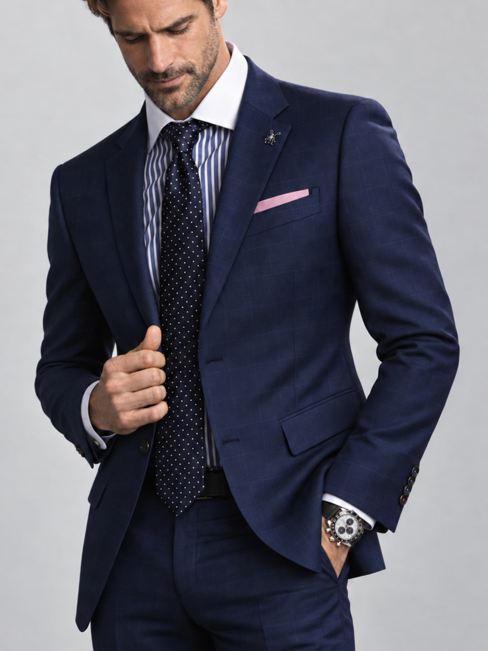 Traje slim fit a cuadros