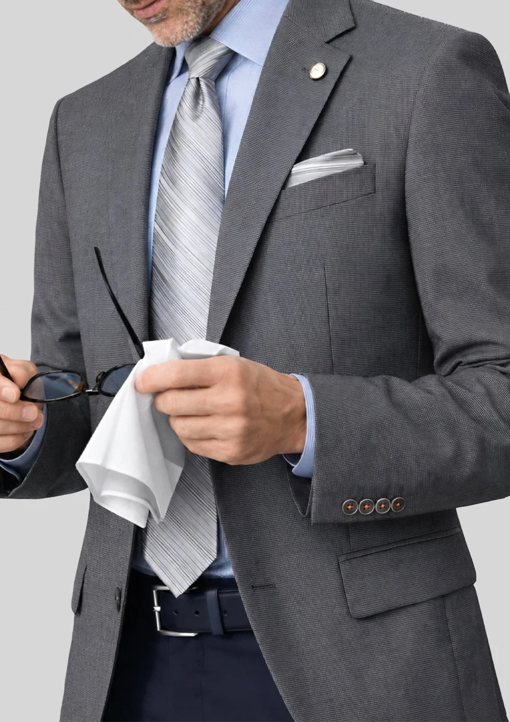 Blazer de micropunto gris con corte regular