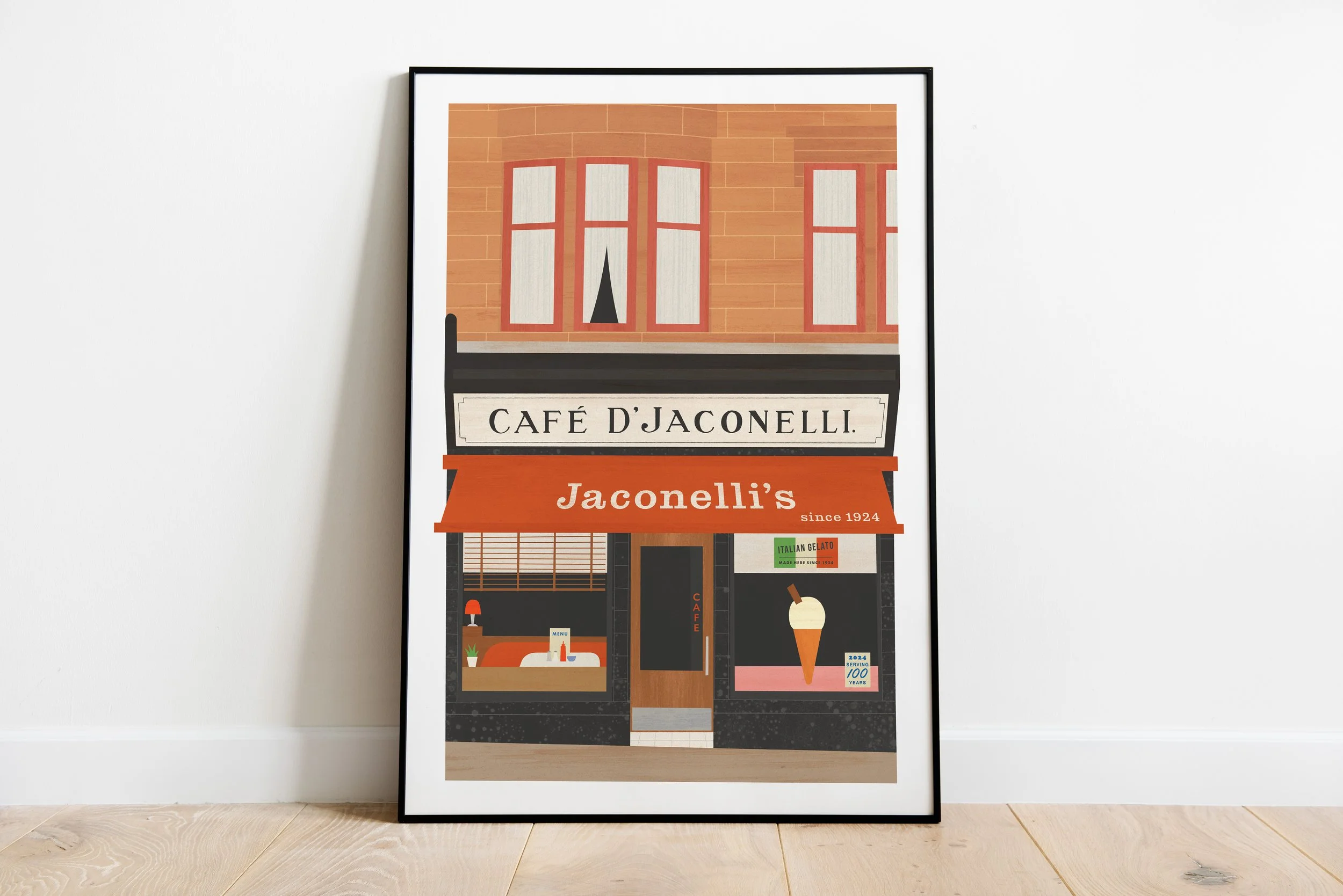 Jaconellis Cafe Print by Kieron Redmond