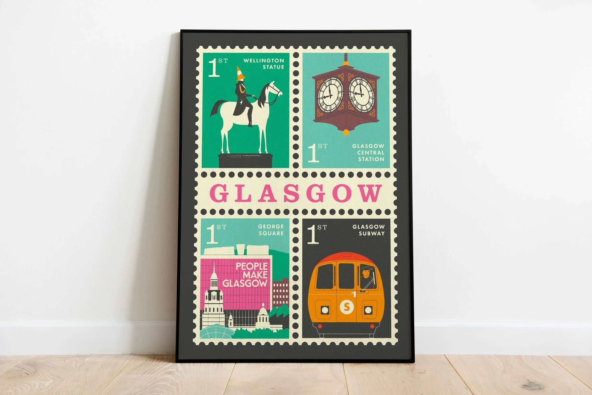 Glasgow Stamps Art Print by Kieron Redmond