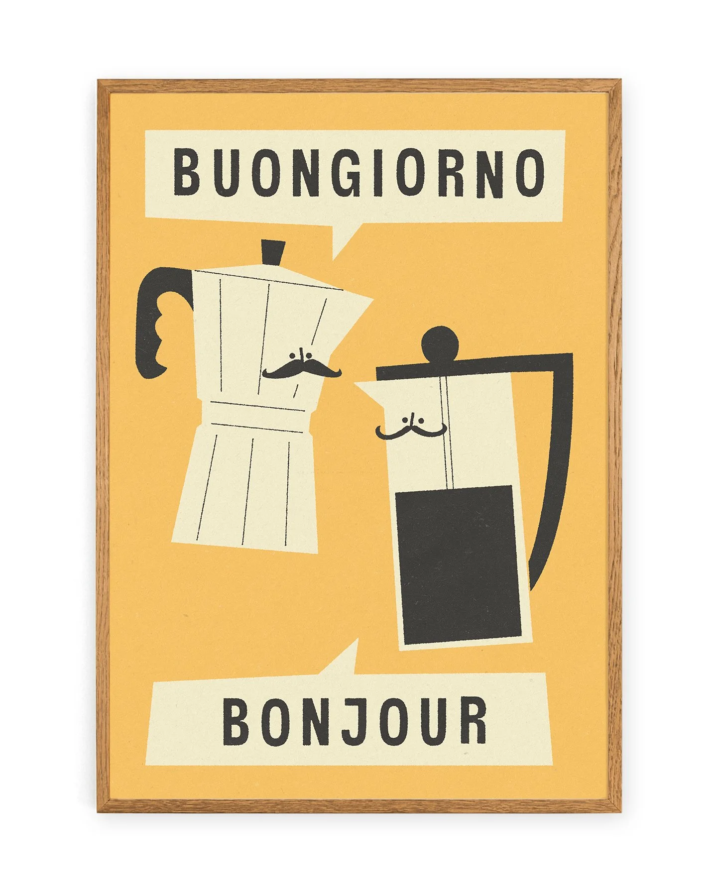 Bonjour Buongiorno Coffee Print