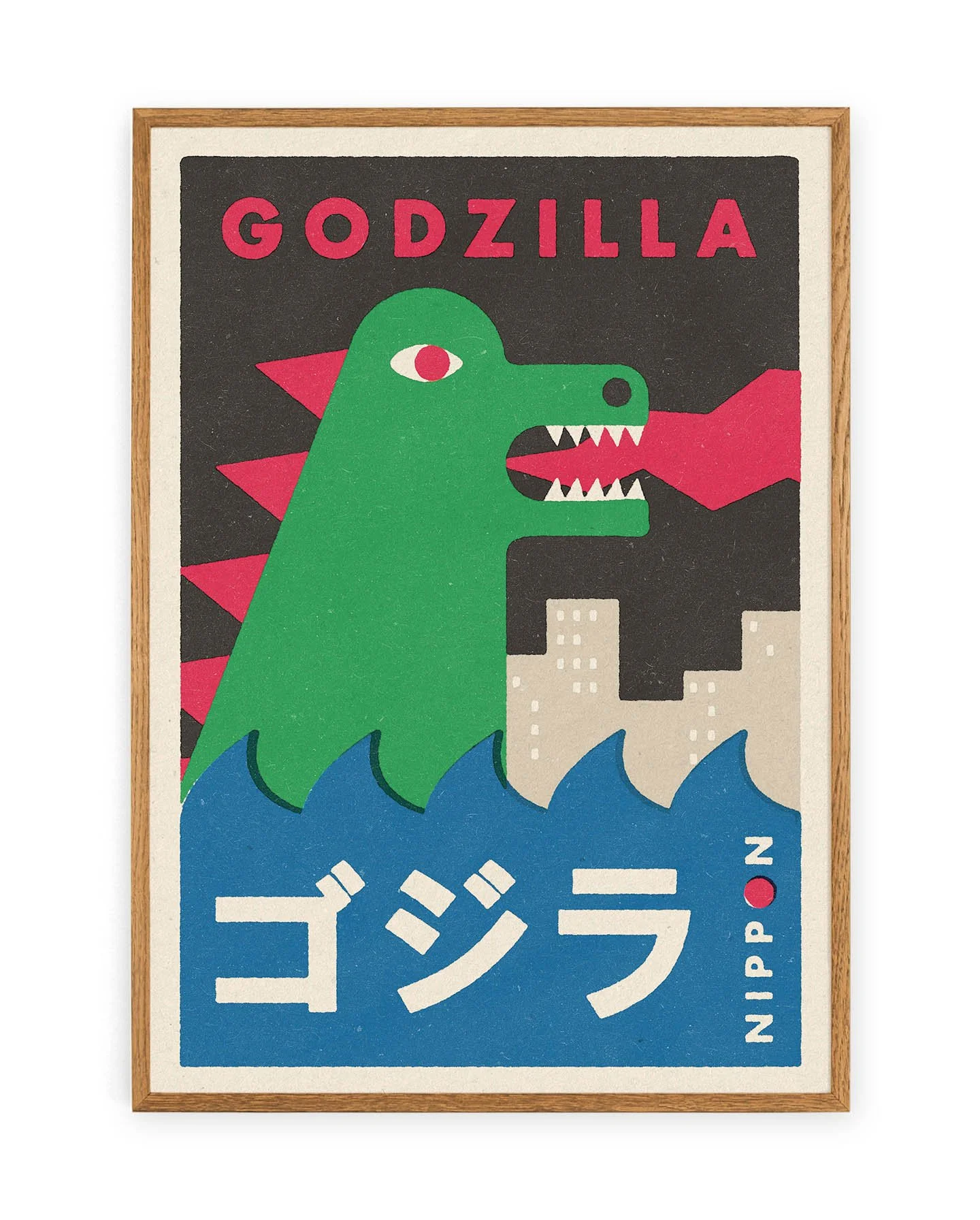 Godzilla Japanese Matchbox Print