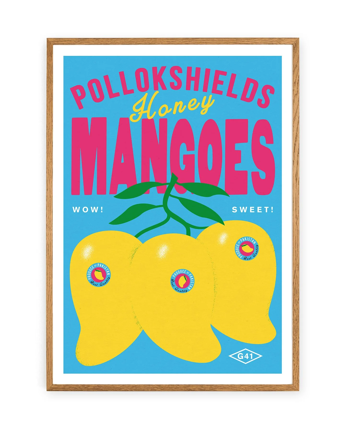 Pollokshields Honey Mangoes Print (choose from three colours)