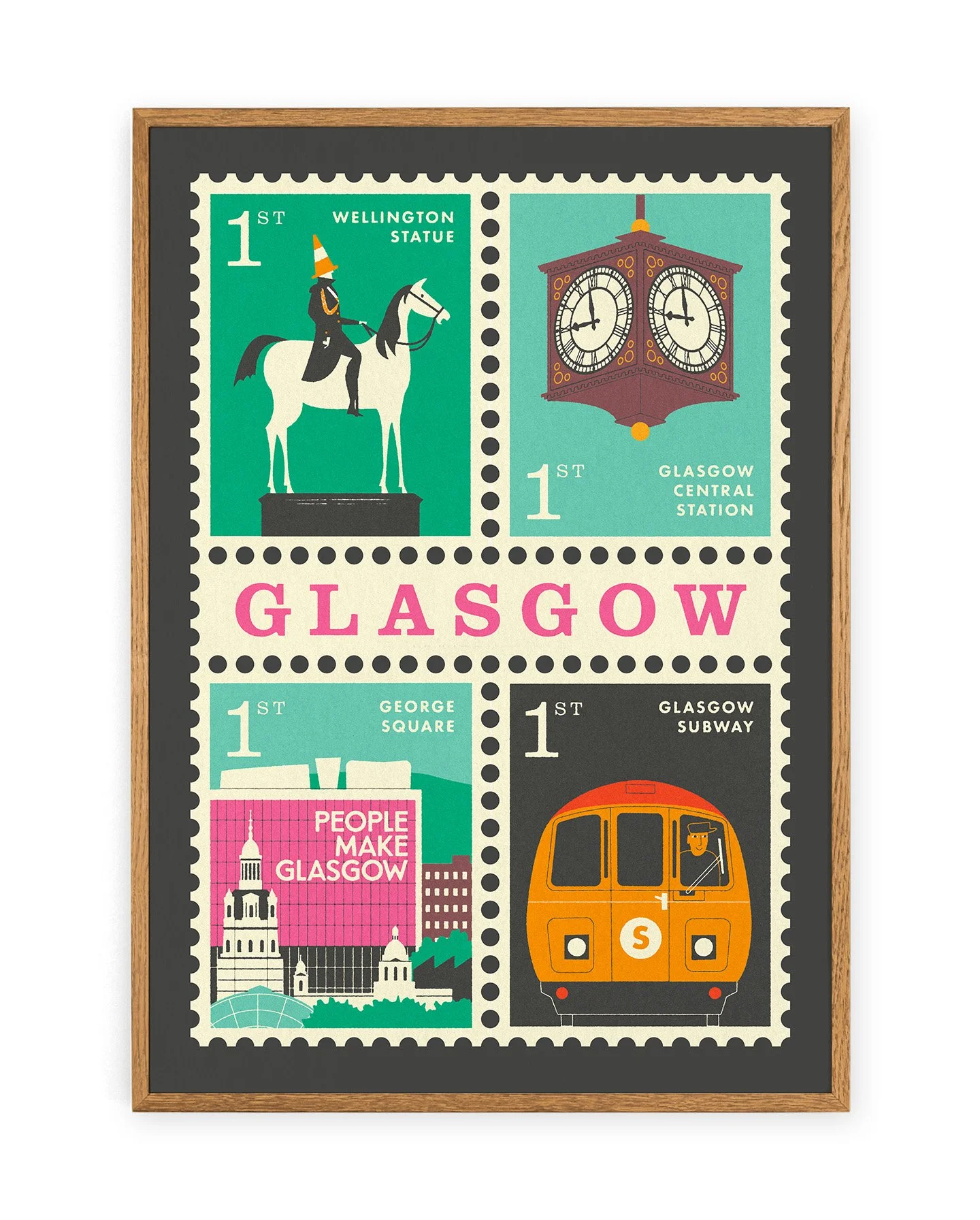 Glasgow Stamps Print